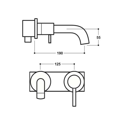 Studio G Wall Mounted Single Lever Basin Tap - Chrome